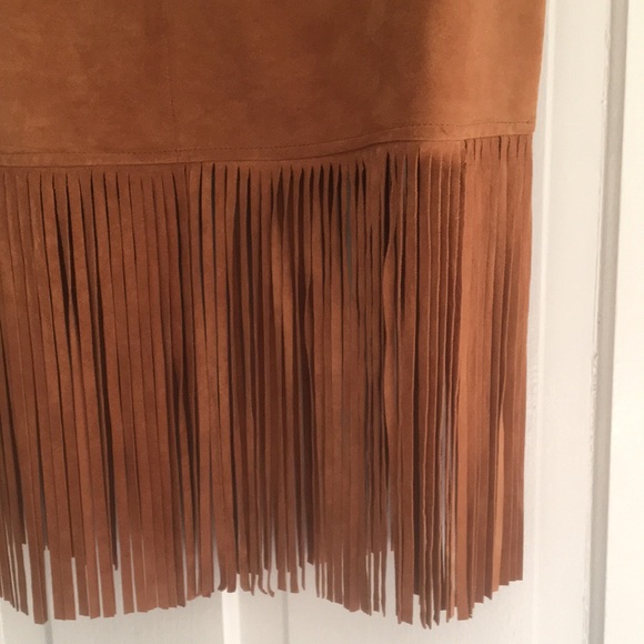 CARLISLE Genuine Suede Fringe Leather Skirt - Picture 10 of 12